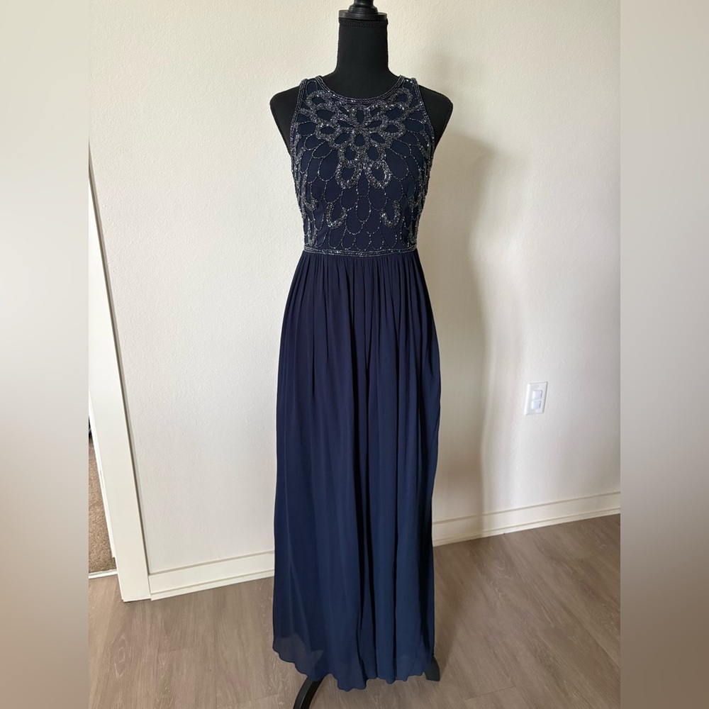 Adrianna Papell Navy Blue Sleeveless Dress